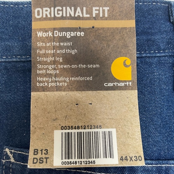 Carhartt Work Dungaree Cargo Utility Construction Work Pants Size 44x30 - Picture 4 of 6
